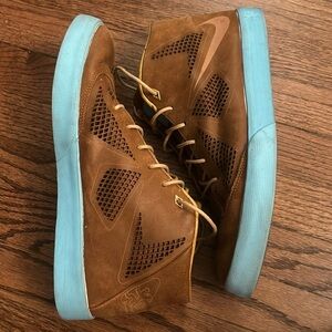 NIKE LeBron X NSW Lifestyle 'Hazelnut Pale Blue' Sneakers Size 12